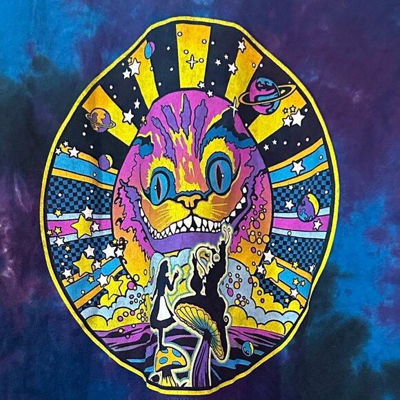 Liquid Blue Alice In Wonderland Shirt Blue Tie Dye - Picture 4 of 4